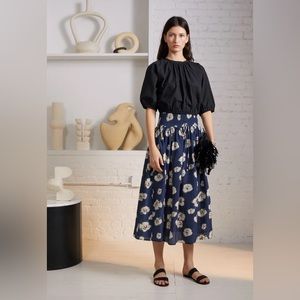 Anthropologie A Piece Apart Mid Length Floral Skirt